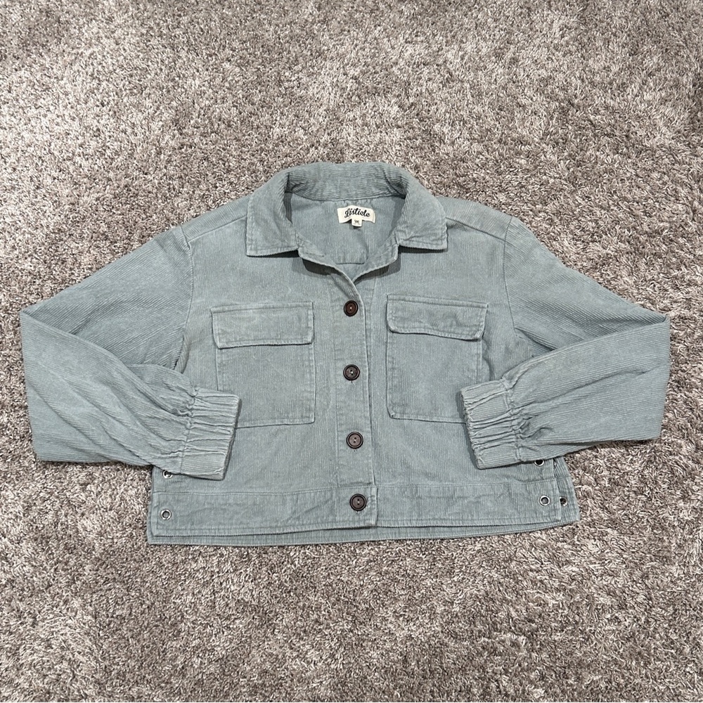 Listicle Boutique Cropped Corduroy Jacket